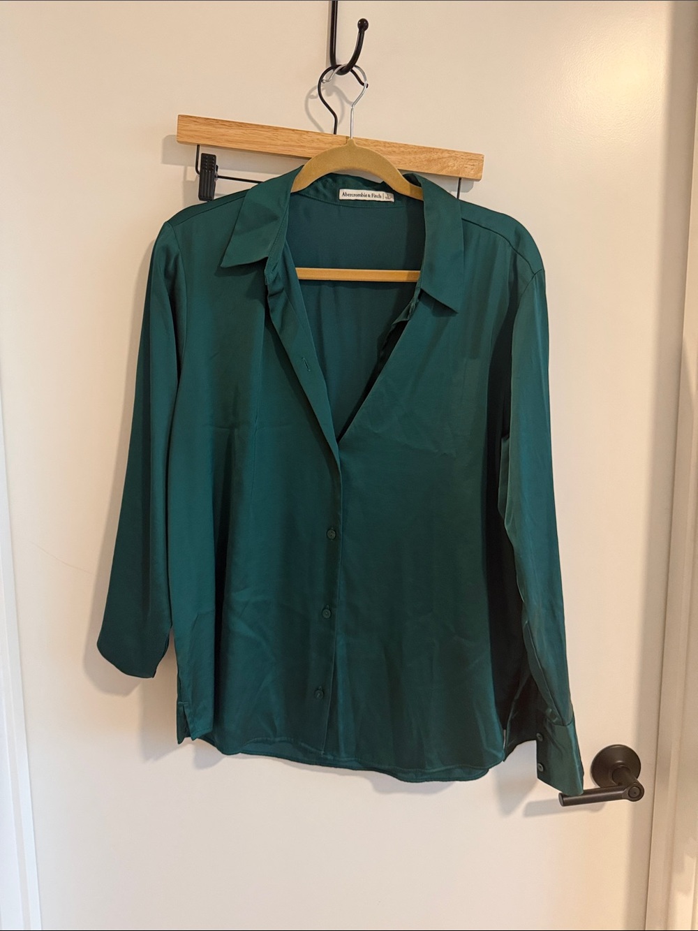 Abercrombie & Fitch Deep Teal Button-Down Blouse